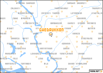 map of Gwedaukkon