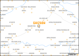 map of Gwizdów