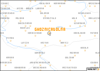 map of Gwożnica Dolna