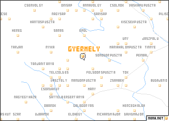 map of Gyermely