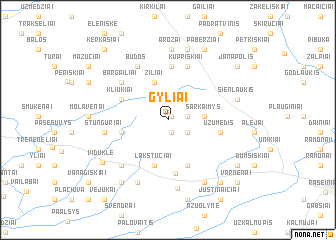 map of Gyliai