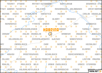 map of Habřina