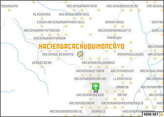 map of Hacienda Cachuquí Moncayo