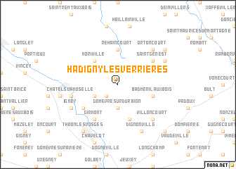 map of Hadigny-les-Verrières