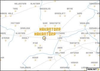 map of Håkantorp