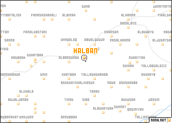 map of Ḩalbān