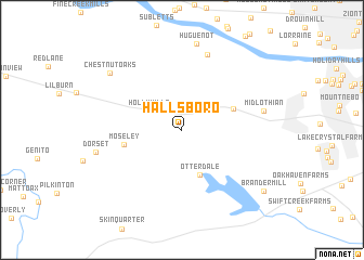map of Hallsboro