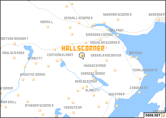 map of Halls Corner