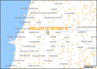 map of Ḩallūsīyat at Taḩtā