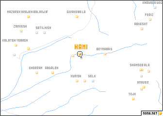 map of Ḩāmī