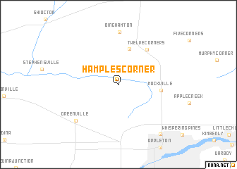 map of Hamples Corner