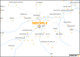 map of Ḩamzānlū