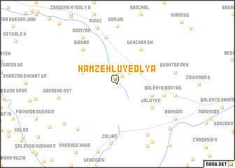 map of Ḩamzehlū-ye ‘Olyā