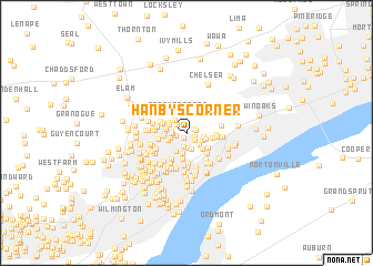 map of Hanbys Corner