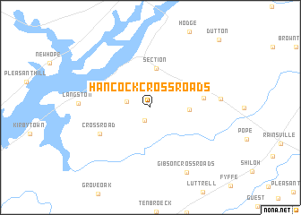 map of Hancock Crossroads