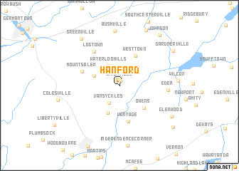 map of Hanford