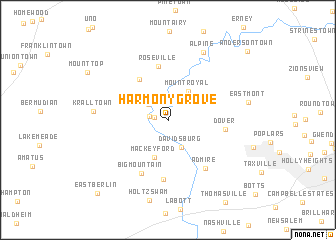 map of Harmony Grove