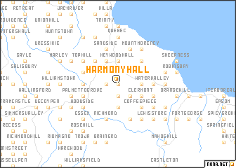 map of Harmony Hall