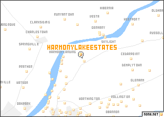 map of Harmony Lake Estates