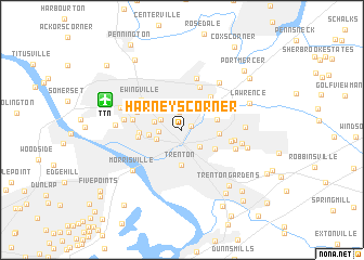 map of Harneys Corner