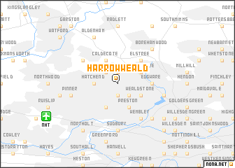 map of Harrow Weald