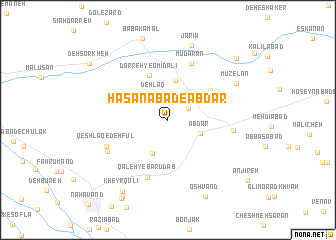 map of Ḩasanābād-e Ābdar