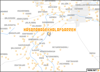 map of Ḩasanābād-e Khalaf Darreh