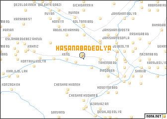 map of Ḩasanābād-e ‘Olyā