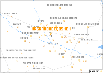 map of Ḩasanābād-e Qosheh