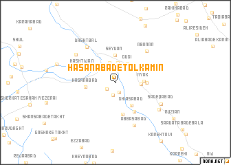 map of Ḩasanābād-e Tolkamīn