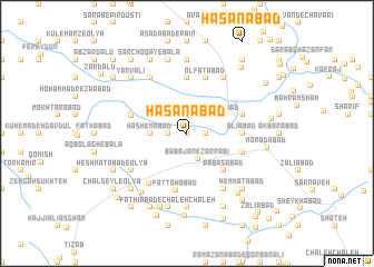 map of Ḩasanābād