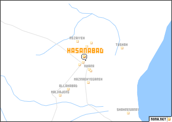 map of Ḩasanābād