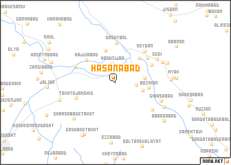 map of Ḩasanābād