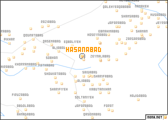 map of Ḩasanābād