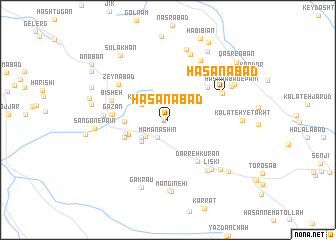 map of Ḩasanābād