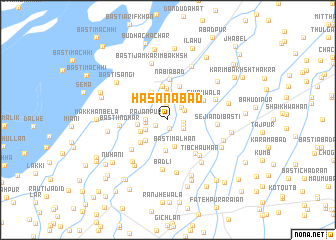 map of Hasanābād