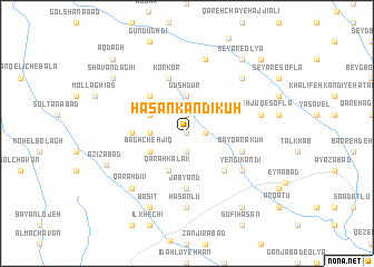 map of Ḩasan Kandī Kūh