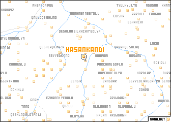 map of Ḩasan Kandī
