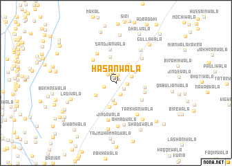 map of Hasanwāla