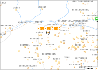 map of Hāshemābād