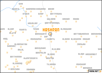 map of Ḩashrān