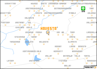 map of Håvesta