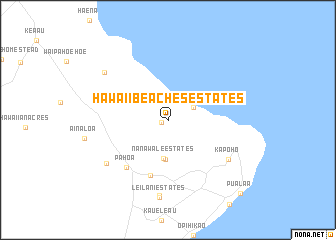 map of Hawaii Beaches Estates