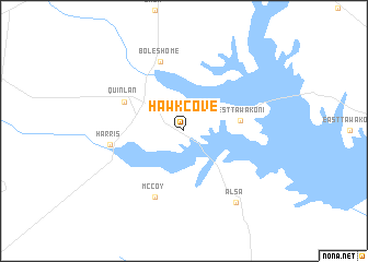 map of Hawk Cove