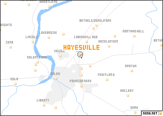 map of Hayesville