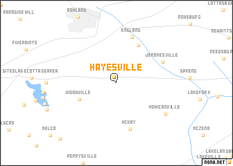 map of Hayesville