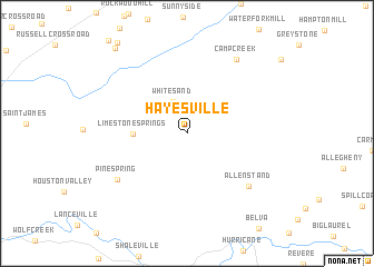 map of Hayesville