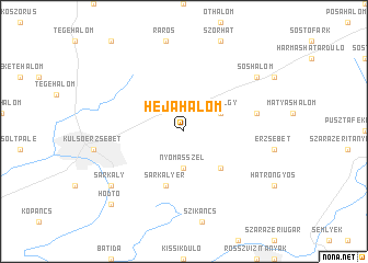 map of Héjahalom