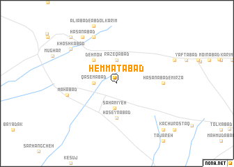 map of Hemmatābād