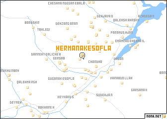 map of Hermānak-e Soflá